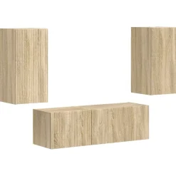 TV Wandkast Set Wandgemonteerd 4 pcs Bewerkt hout>vidaXL Sale