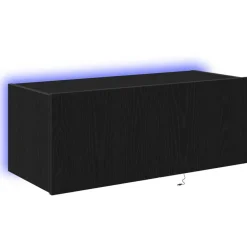Tv-Meubels*vidaXL TV Wandkast 80 x 35 x 31 cm Bewerkt hout Zwart eiken