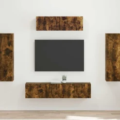 Tv-Meubels*vidaXL TV-kast 5 pcs Gerookt eiken