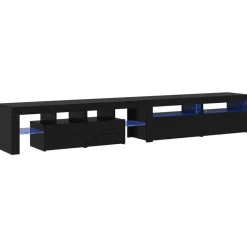 TV-kast 3 pcs Zwart Eiken 260 x 37 x 40 cm Bewerkt hout>vidaXL Clearance