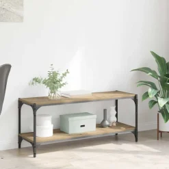 Boekenkasten & Wandplanken*vidaXL TV-kast Artisan Eiken 100x33x41cm Gemonteerd hout en ijzer artisanaal eikenkleurig