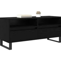Tv-Meubels*vidaXL TV-kast met lade 100 x 34,5 x 44,5 cm Zwart eiken