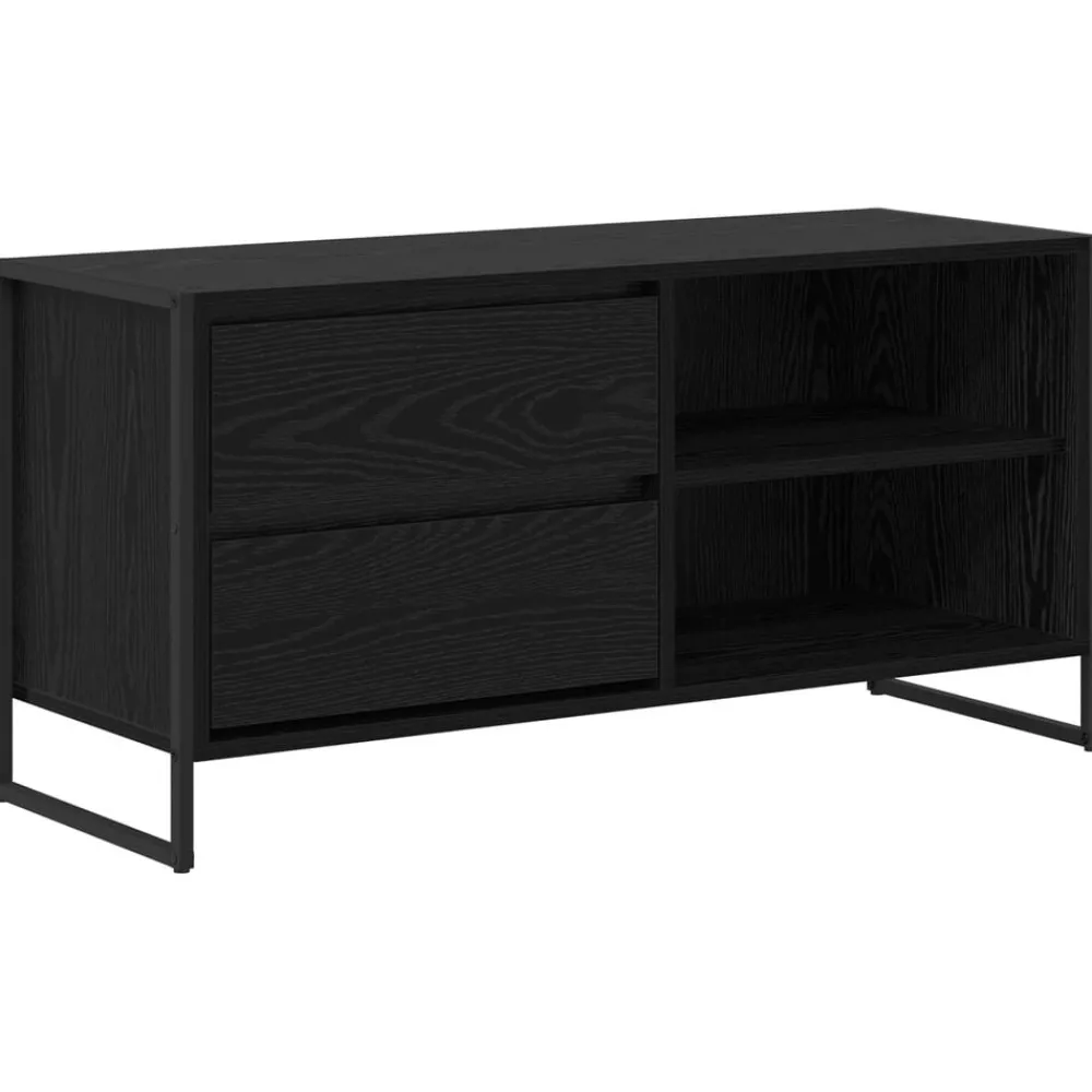 Tv-Meubels*vidaXL TV-kast met lade 100 x 36 x 49,5 cm Bewerkt hout Zwart eiken