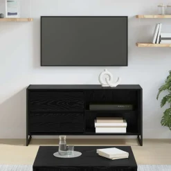 Tv-Meubels*vidaXL TV-kast met lade 100 x 36 x 49,5 cm Bewerkt hout Zwart eiken
