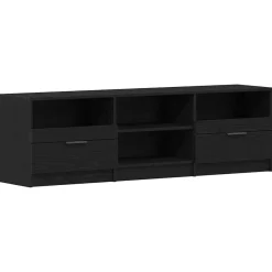 Tv-Meubels*vidaXL TV-kast met lade 150 x 33,5 x 45 cm Bewerkt hout Zwart eiken