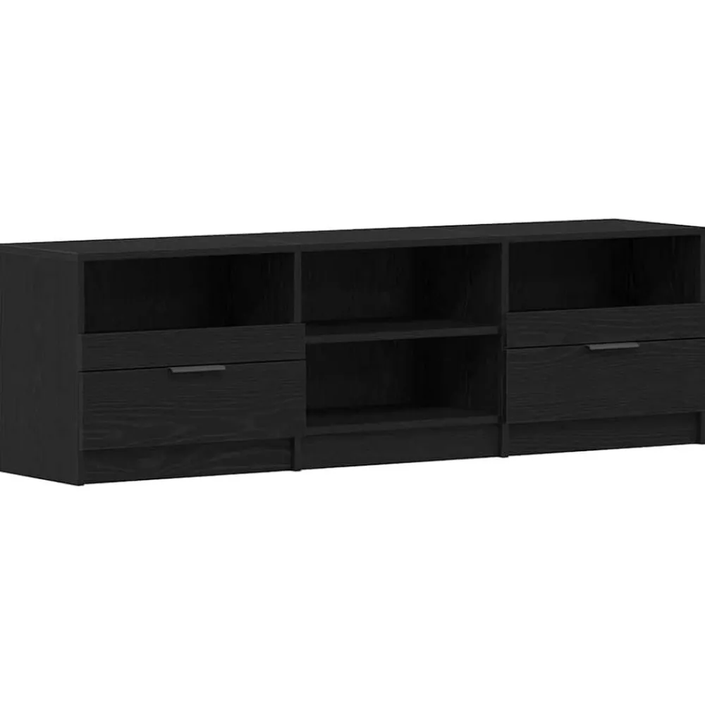 Tv-Meubels*vidaXL TV-kast met lade 150 x 33,5 x 45 cm Bewerkt hout Zwart eiken