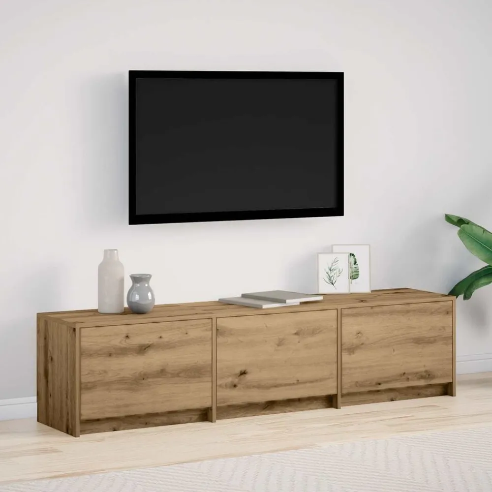 TV-kast met LED Artisan Eiken 165 x 34 x 40 cm Bewerkt hout>vidaXL Sale