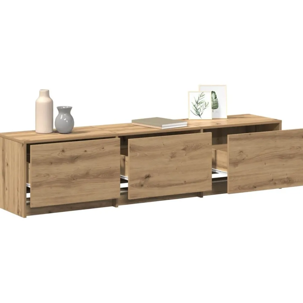 TV-kast met LED Artisan Eiken 165 x 34 x 40 cm Bewerkt hout>vidaXL Sale