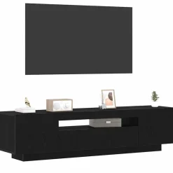 TV-kast Zwart 160 x 35 x 40 cm Bewerkt hout><noscript><img width=