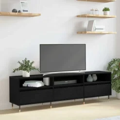 Tv-Meubels*vidaXL TV-kast 150 x 30 x 45 cm Bewerkt hout Zwart eiken