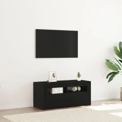 Tv-Meubels*vidaXL TV-kast 90 x 35 x 40 cm Bewerkt hout Zwart eiken