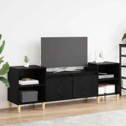 Tv-Meubels*vidaXL TV-kast 160 x 35 x 55 cm Bewerkt hout Zwart eiken