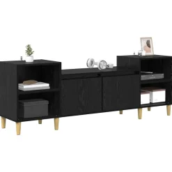 Tv-Meubels*vidaXL TV-kast 160 x 35 x 55 cm Bewerkt hout Zwart eiken