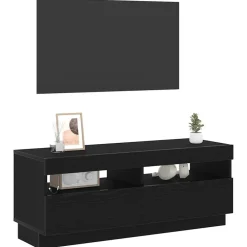 Tv-Meubels*vidaXL TV-kast 100 x 35 x 40 cm Bewerkt hout Zwart eiken