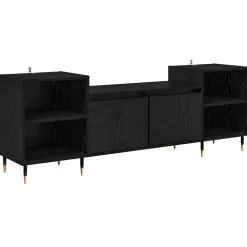 Tv-Meubels*vidaXL TV-kast 160 x 35 x 55 cm Bewerkt hout Zwart eiken
