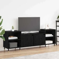 Tv-Meubels*vidaXL TV-kast 160 x 35 x 55 cm Bewerkt hout Zwart eiken