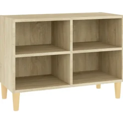 Tv-Meubels*vidaXL Tv-meubel met houten poten 69,5x30x50 cm kleurig Sonoma eiken