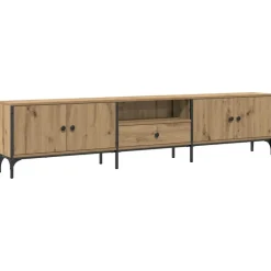 Tv-Meubels*vidaXL Tv-meubel met lade 200x25x44 cm bewerkt hout artisanaal eiken artisanaal eikenkleurig