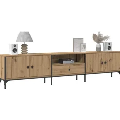 Tv-Meubels*vidaXL Tv-meubel met lade 200x25x44 cm bewerkt hout artisanaal eiken artisanaal eikenkleurig