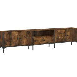 Tv-meubel met lade 200x25x44 cm bewerkt hout kleur>vidaXL Online
