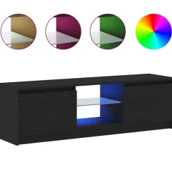 Tv-meubel met LED 120x30x36 cm bewerkt hout>vidaXL Outlet