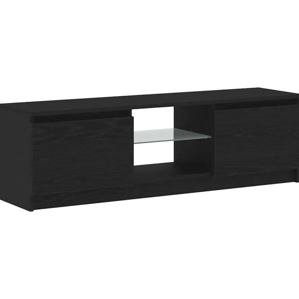Tv-meubel met LED 120x30x36 cm bewerkt hout>vidaXL Outlet