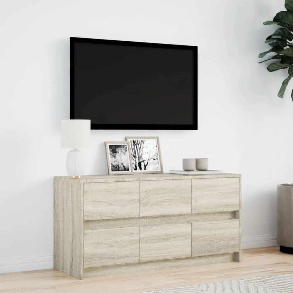 Tv-Meubels*vidaXL Tv-meubel met LED 100x34x50 cm bewerkt hout kleurig Sonoma eiken