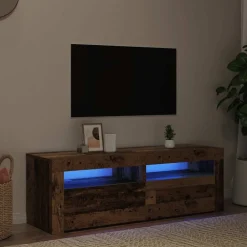 Tv-meubel met LED 120x35x40 cm bewerkt hout><noscript><img width=