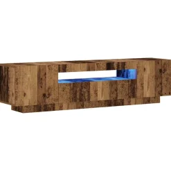 Tv-meubel met LED 160x35x40 cm bewerkt hout><noscript><img width=