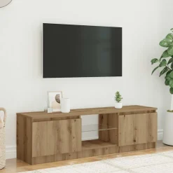 Tv-Meubels*vidaXL Tv-meubel met LED 120x30x36 cm bewerkt hout artisanaal eiken artisanaal eikenkleurig
