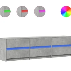 Tv-meubel met LED 180x34x50 cm bewerkt hout>vidaXL New