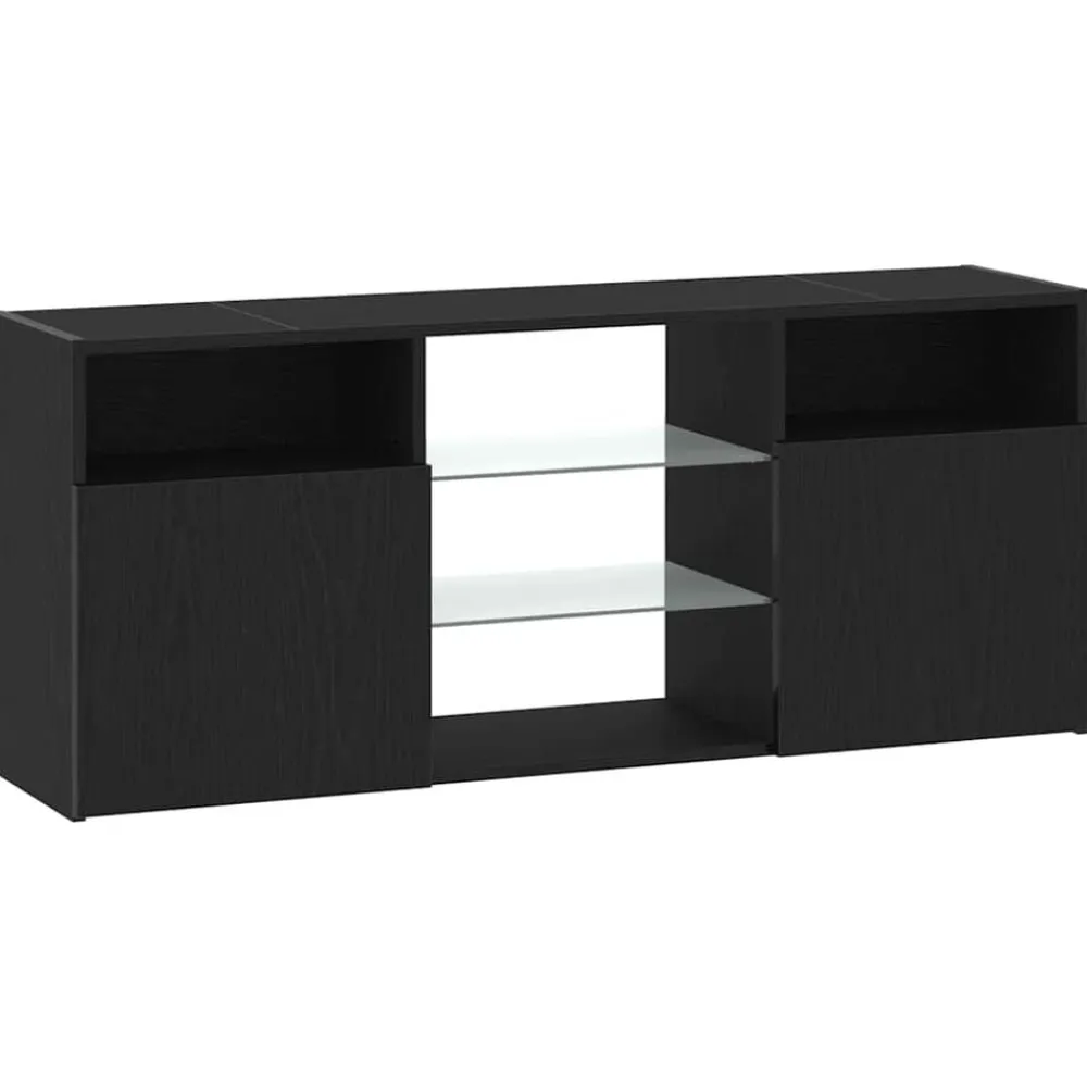 Tv-meubel met LED 120x30x50 cm bewerkt hout>vidaXL Hot