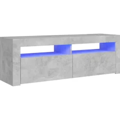 Tv-Meubels*vidaXL Tv-meubel met LED-verlichting 120x35x40 cm Betongrijs