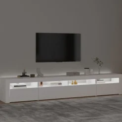 Tv-Meubels*vidaXL Tv-meubel met LED-verlichting 240x35x40 cm Wit