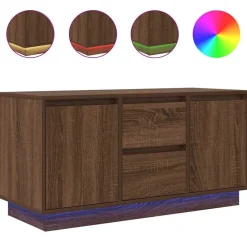 Tv-Meubels*vidaXL Tv-meubel met LED-verlichting 100x41x50 cm bruin eikenkleur