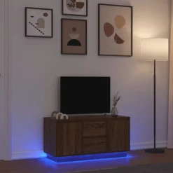 Tv-Meubels*vidaXL Tv-meubel met LED-verlichting 100x41x50 cm bruin eikenkleur