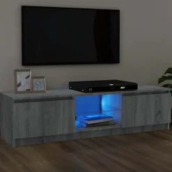 Tv-Meubels*vidaXL Tv-meubel met LED-verlichting 120x30x36 cm eiken Grijs sonoma
