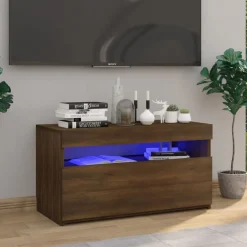 Tv-Meubels*vidaXL Tv-meubel met LED-verlichting 75x35x40 cm bruin eikenkleur