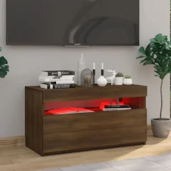 Tv-Meubels*vidaXL Tv-meubel met LED-verlichting 75x35x40 cm bruin eikenkleur
