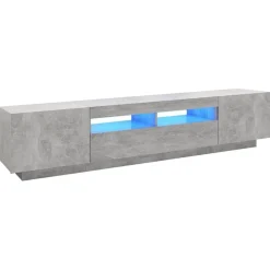 Tv-Meubels*vidaXL Tv-meubel met LED-verlichting 200x35x40 cm Betongrijs