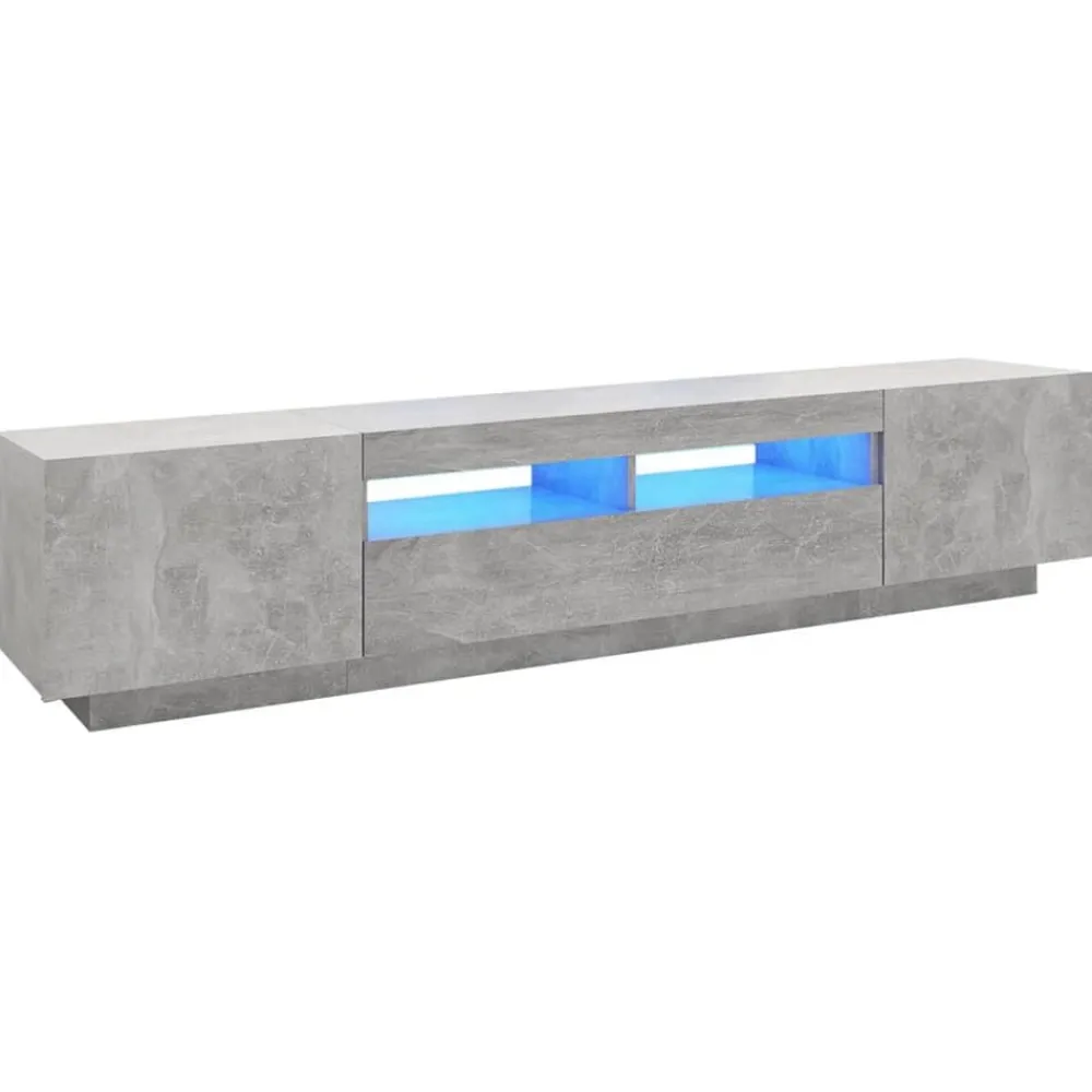 Tv-Meubels*vidaXL Tv-meubel met LED-verlichting 200x35x40 cm Betongrijs