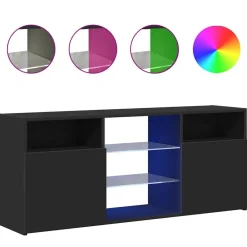 Tv-Meubels*vidaXL Tv-meubel met LED-verlichting 120x30x50 cm Zwart