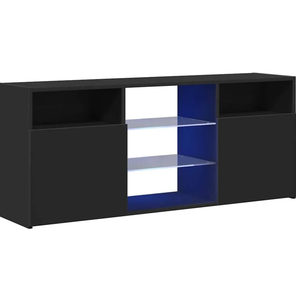 Tv-Meubels*vidaXL Tv-meubel met LED-verlichting 120x30x50 cm Zwart