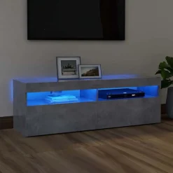 Tv-Meubels*vidaXL Tv-meubel met LED-verlichting 120x35x40 cm Betongrijs