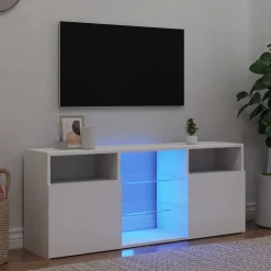 Tv-Meubels*vidaXL Tv-meubel met LED-verlichting 120x30x50 cm Wit