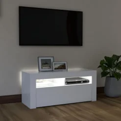 Tv-Meubels*vidaXL Tv-meubel met LED-verlichting 90x35x40 cm Wit