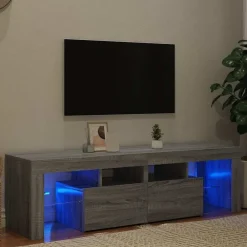 Tv-meubel met LED-verlichting 140x36,5x40 cm eiken><noscript><img width=