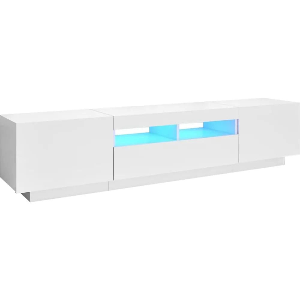 Tv-Meubels*vidaXL Tv-meubel met LED-verlichting 180x35x40 cm Wit