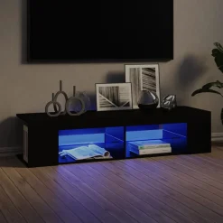 Tv-Meubels*vidaXL Tv-meubel met LED-verlichting 135x39x30 cm Zwart