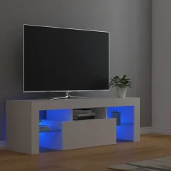 Tv-Meubels*vidaXL Tv-meubel met LED-verlichting 120x35x40 cm Wit